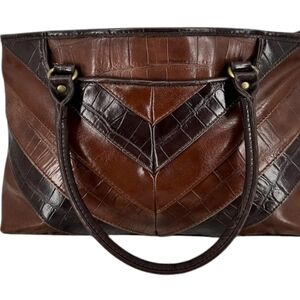 Multicolor Vintage Brown genuine leather bag from Relic.Vintage, 90s rare find